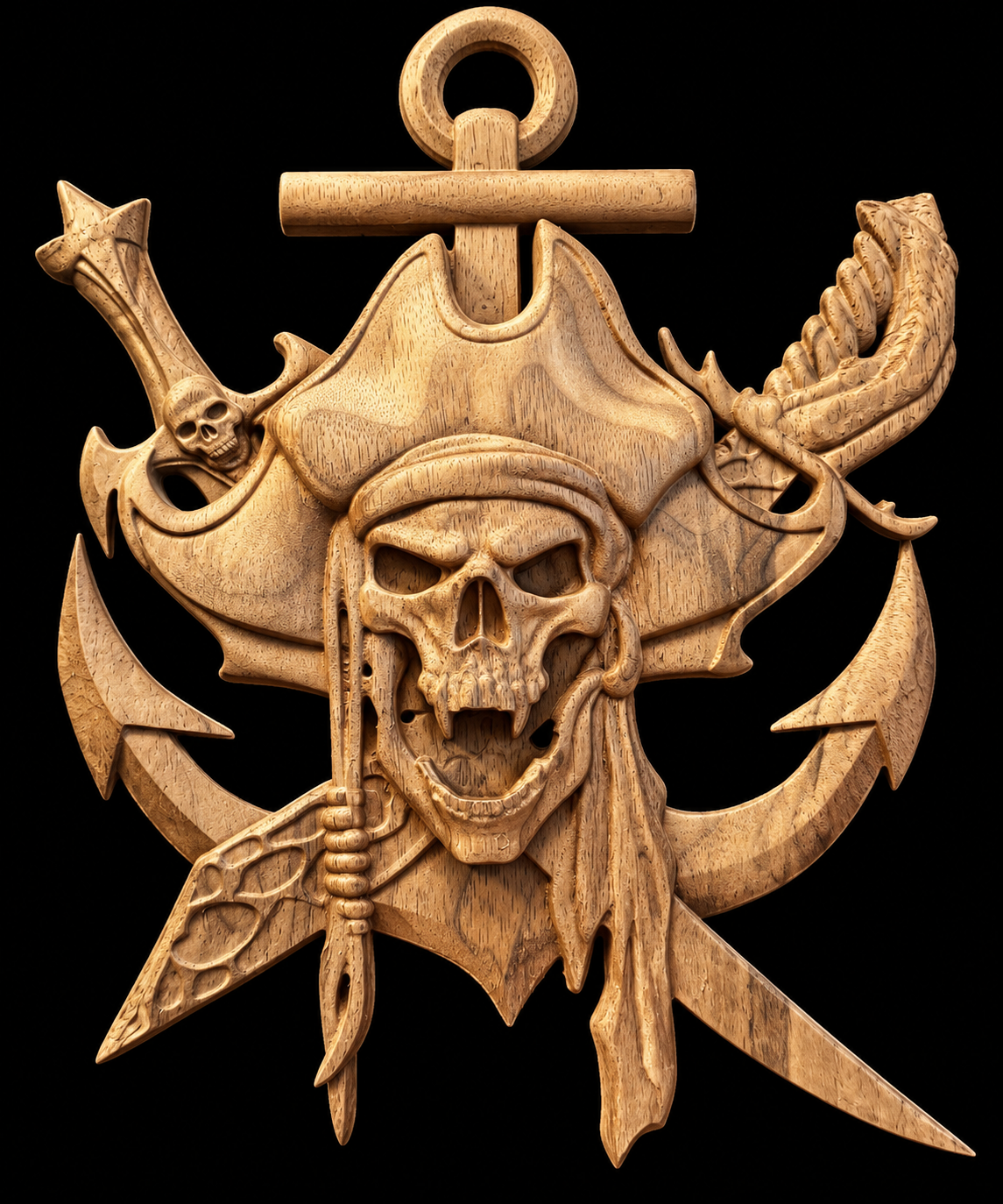Pirate Fangs custom CNC carving by Singed Impressions